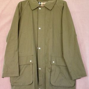 Burberry London Vintage Men's Car Coat or Hunting Jacket in Olive Green Size L